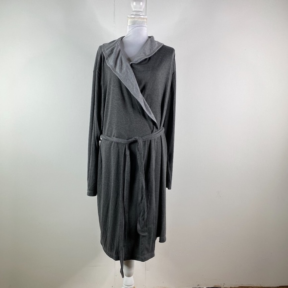 Gilligan & Omalley Womens Sleep Robe Soft  grey - Picture 2 of 4